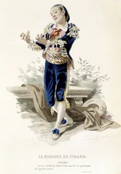 Figaro dans «Le mariage de Figaro» - dans «Œuvres complètes de Beaumarchais», dessins d