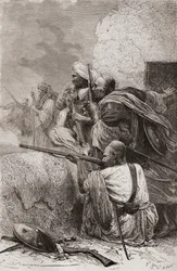 Rébellion des Afghans du Nord contre les Britanniques dans les montagnes de Hazara, Pakistan, pendant la domination britannique, 1878