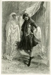 Portrait de Ziba Khanoum, princesse persane. Gravure par Émile Bayard, d