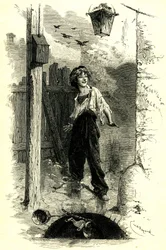 Victor Hugo : Les Misérables. Gavroche, gamin de Paris. Illustration d