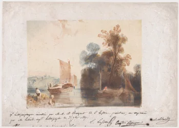 Paysage avec rivière et bateaux, 1837