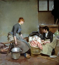 Le berceau. Peinture d