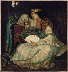 Une beauté orientale assise