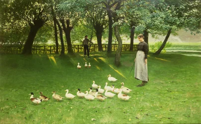 La Fille aux canards, début des années 1880