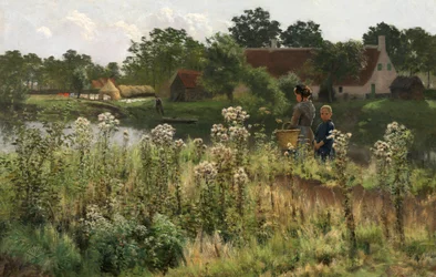 La Rivière Lys à Astene, vers 1885