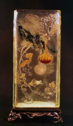 Vase en verre avec motifs cinesizzanti transparents et relief