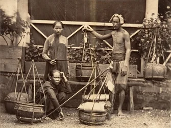 Marchands de fruits, Cochinchine, 1866