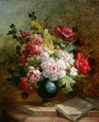 Nature morte avec fleurs et partition
