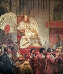 Le pape Pie VIII (1761-1830) à Saint-Pierre sur la Sedia Gestatoria, 1829