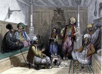 Le Medak ou conteur, tiré de « Constantinople et la mer Noire », gravé par les frères Rouergue