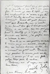 Lettre de Zola à Édouard Manet (1832-83) 1868