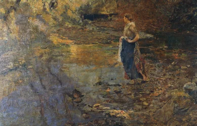 La Blanchisseuse, par Emilio Gola (1851-1923)