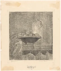 Nature morte avec cruche et coupe de fruits