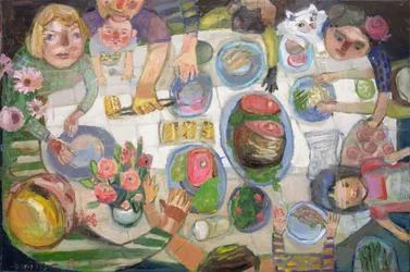 bénir les mains, 2024 (huile sur toile)