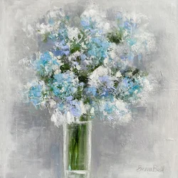 Fleurs bleu pâle