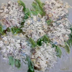 Fleurs blanches texturées