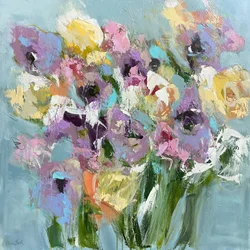 Fleurs abstraites aux couleurs vives