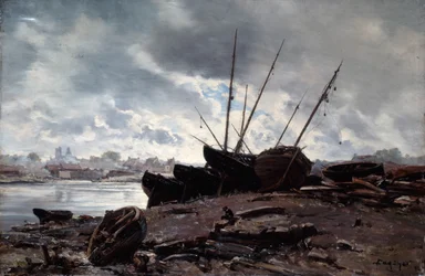 Bateaux Attendant la Marée, 1882