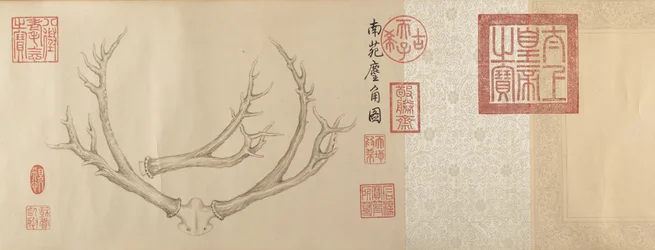Deux peintures de bois de cerf, datées de 1762 et 1767