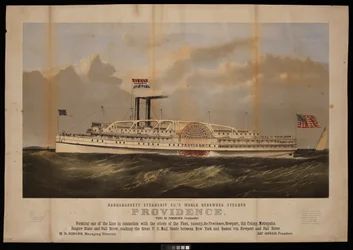 Le célèbre vapeur Providence de la compagnie de navigation Narragansett, Benj M Simmons. Commandant...