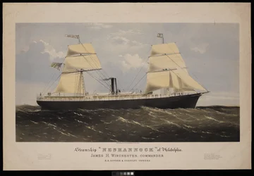 Paquebot Neshannock de Philadelphie. James H Winchester, Commandant. E A Souder & Company, Propriétaires