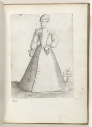 Femme mariée de France, habillée selon la mode vers 1550