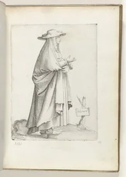 Hispana m(ulier) (Femme à droite, en costume espagnol, vers 1550) (Diversarum gentium nostrae aetatis habitus)