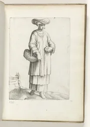 Femme avec panier en costume espagnol, ca. 1550