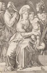La Sainte Famille avec Sainte Anne et Sainte Catherine, 1542, publié en 1627-50