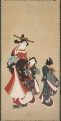 Courtisane et ses servantes, vers 1748-1751