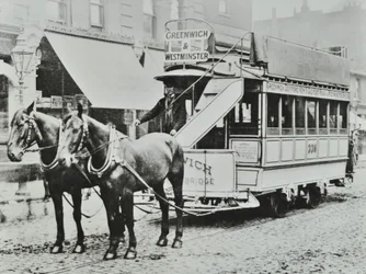 Tramway à cheval Greenwich-Westminster, 1885