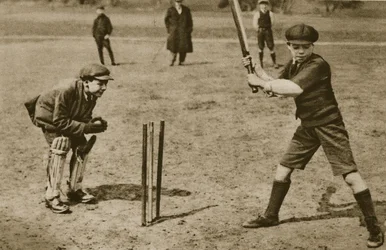 Garçons jouant au cricket, Parliament Hill Fields