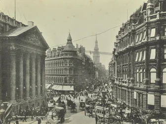 Cheapside, depuis Mansion House, City de Londres, 1885
