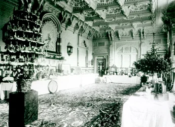 Tables de Noël dans la salle Durbar à Osborne House