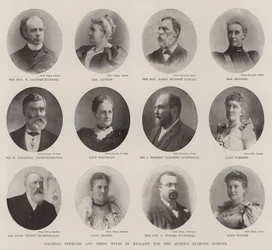 Premiers ministres coloniaux et leurs épouses en Angleterre pour le Jubilé de diamant de la Reine