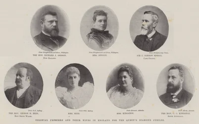 Premiers ministres coloniaux et leurs épouses en Angleterre pour le Jubilé de diamant de la Reine