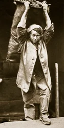 Livraison de charbon, gravure de Horace W. Nichols, vers 1916 (photogravure)
