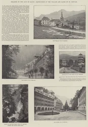 Catastrophe dans les Alpes de Savoie, destruction du village et des bains de St Gervais