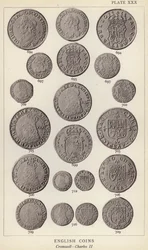 Pièces anglaises, Cromwell, Charles II