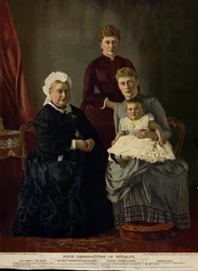 Quatre Générations de Royauté (Reine Victoria, Princesse Béatrice, Princesse Victoria Alberta et Princesse Alice)