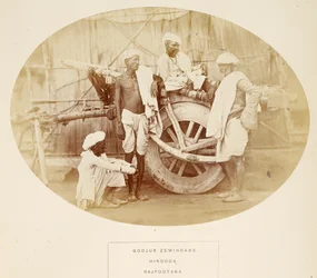 Goojur Zemindars, Hindous, Rajpootana, extrait de The People of India, par J. Forbes Watson, publié en 1868