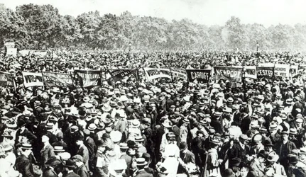 Grande manifestation pour le droit de vote des femmes à Hyde Park, 21 juin 1908