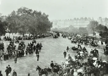 Hyde Park Corner, Westminster LB : Hyde Park Corner vue vers Park Lane, 1896