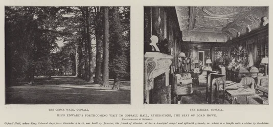 La prochaine visite du roi Édouard à Gopsall Hall, Atherstone, la résidence de Lord Howe