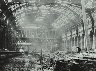 Gare de Kings Cross : travaux de construction en cours, 1862