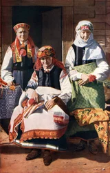 Lettonie : Les paysans brodeurs de Rucava (photo couleur)