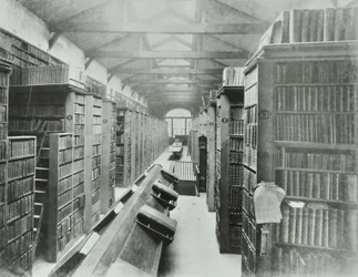 Bibliothèque, Sion College, Victoria Embankment, City de Londres, 1885