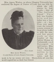 Mlle Agnes Weston, créée docteur en droit, Université de Glasgow
