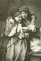 Mlle Mary Anderson et Mme Stirling en Juliette et Nourrice (gravure)