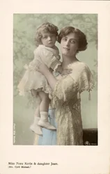 Nora Kerin, actrice anglaise et sa fille, Joan